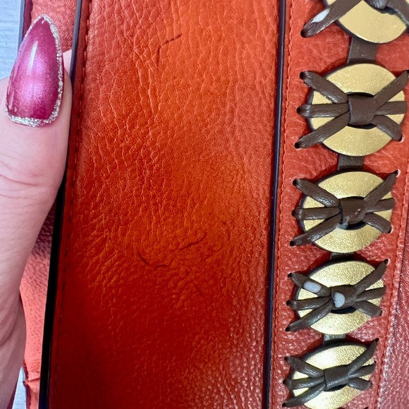 Cato Orange Tote with Gold Detailing - Picture 11 of 11